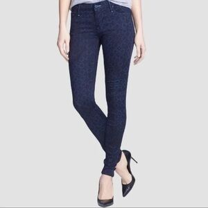 LOFT Navy Cheetah Print Skinny Jeans – Size 2